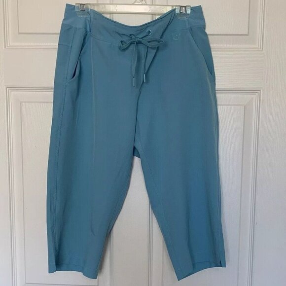 Reel Life Ladies Large Blue Pants Drawstring Polyester Spandex Cropped - Picture 1 of 9